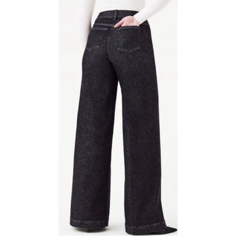 NWT Spanx wide leg charcoal jeans sz xl petite - Picture 4 of 11